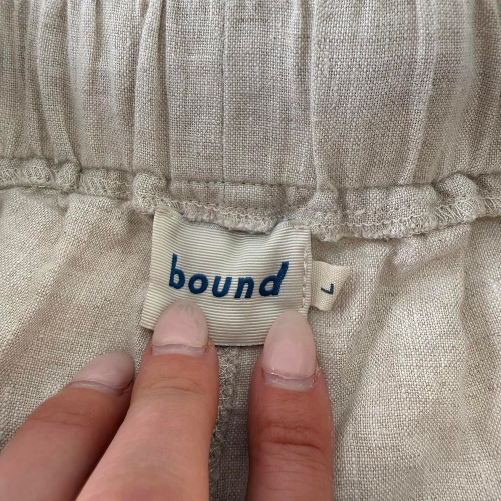 Bound Linen Pull On Tapered Pants Mens L Lightweight Old Money Beachy Coastal - Picture 4 of 8